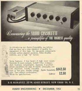 1953 ad for the model 1 in Audio Engineering